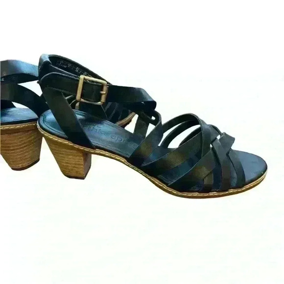 Timberland Earthkeepers Woven Montvale Black Leather  Ankle Strap Sandals Size 8 - Picture 5 of 9